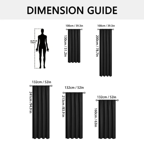 S1c192c742bd04989af4146783cb787a7H-1.webp 1pc 100% Blackout Curtain with Rod Pocket, Curtains for Living Room, Bedroom, Kitchen, Window Curtain, Drapes in Living Room