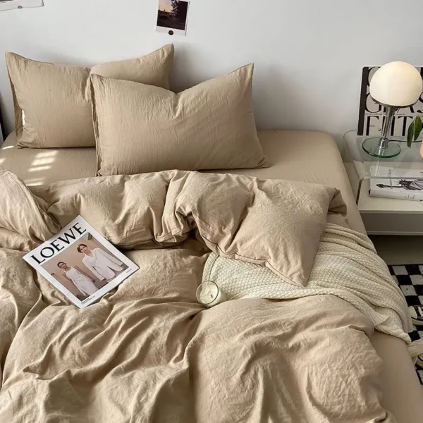S33d92a495cf84ca69148eb4459a68587y-1.webp Duvet Cover Simple Modern Washed Skin-friendly Comfortable Bedroom Quite Covers Household Students Textile King Queen Size Ins