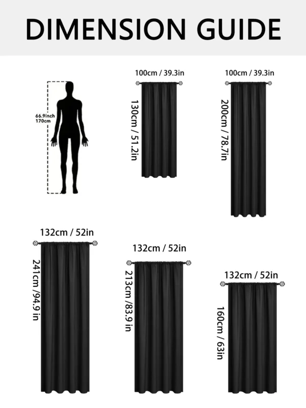 S3ec8d1e674e540d39ea2d0b6c08a75b8e-1.webp 1pc 100% Blackout Curtain with Rod Pocket, Curtains for Living Room, Bedroom, Kitchen, Window Curtain, Drapes in Living Room