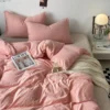 S43e53a584df24a028f69aa36afd07d79w-2.webp Duvet Cover Simple Modern Washed Skin-friendly Comfortable Bedroom Quite Covers Household Students Textile King Queen Size Ins