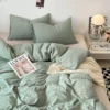 S53e91e12bf93453aa898c5220a020e17Z-2.webp Duvet Cover Simple Modern Washed Skin-friendly Comfortable Bedroom Quite Covers Household Students Textile King Queen Size Ins