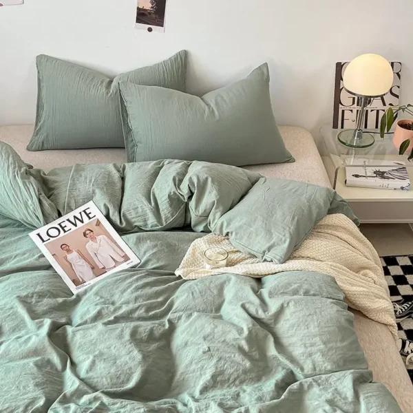 S53e91e12bf93453aa898c5220a020e17Z-2.webp Duvet Cover Simple Modern Washed Skin-friendly Comfortable Bedroom Quite Covers Household Students Textile King Queen Size Ins
