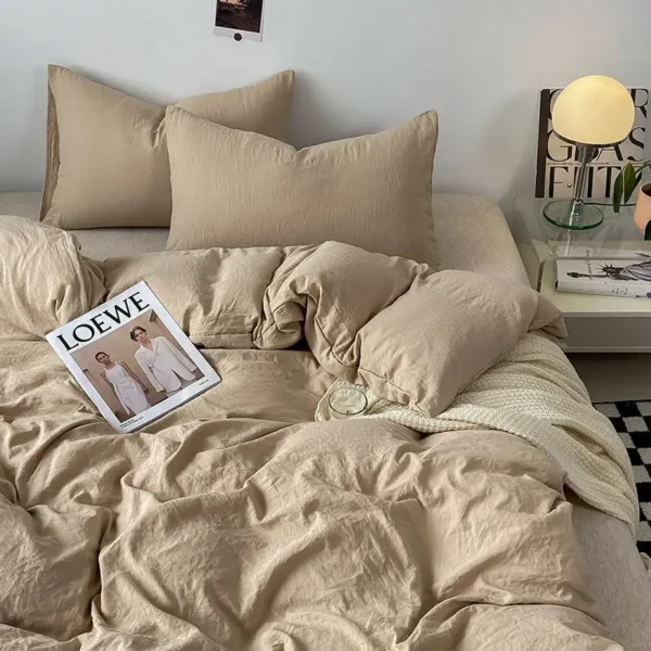 S69cd133818f14ba6a335cfc3a227d531a-2.webp Duvet Cover Simple Modern Washed Skin-friendly Comfortable Bedroom Quite Covers Household Students Textile King Queen Size Ins