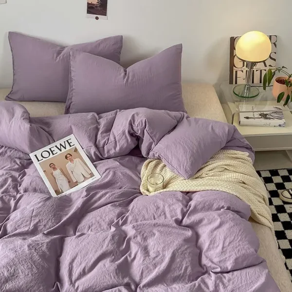 S7a7681deddbf41d898da7c2b30cd0291O-2.webp Duvet Cover Simple Modern Washed Skin-friendly Comfortable Bedroom Quite Covers Household Students Textile King Queen Size Ins