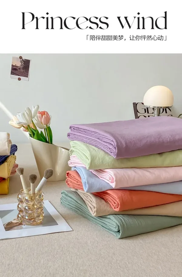 S9c4cb46bdeb0472fb34e260de6f0d5cf8-1.webp Duvet Cover Simple Modern Washed Skin-friendly Comfortable Bedroom Quite Covers Household Students Textile King Queen Size Ins