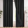Sd8b74c3e1ca64de6bc30902419eef881g-1.webp 1pc 100% Blackout Curtain with Rod Pocket, Curtains for Living Room, Bedroom, Kitchen, Window Curtain, Drapes in Living Room