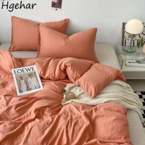 Sedc20d297850464bac30b3501720572bV-1.webp Duvet Cover Simple Modern Washed Skin-friendly Comfortable Bedroom Quite Covers Household Students Textile King Queen Size Ins