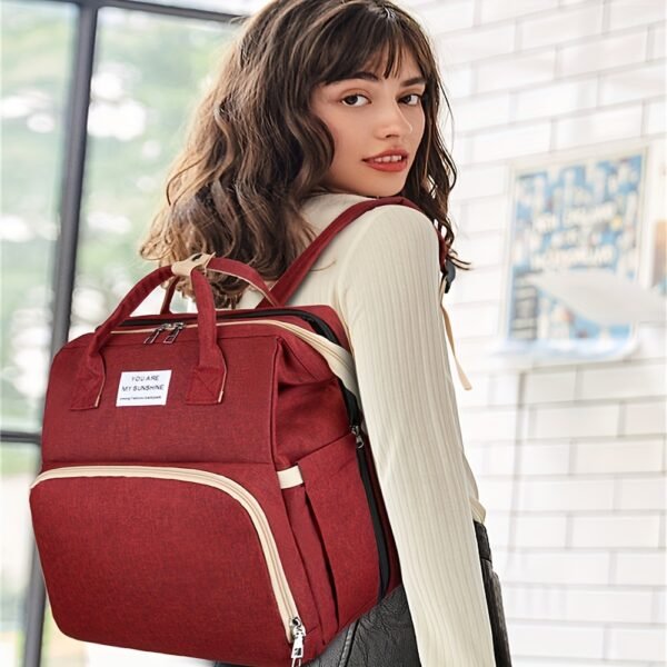 520f09d2c7a79978cfc5eda72264e885.jpg Fashion Portable Folded Shoulder Mommy Bag; Multifunctional Outdoor Casual Mother Backpack, Lightweight Large Capacity Diaper and Essentials Organizer, Mommy Bagpack with, Parent Diaper Backpack Hangs, Backpack Diaper Bag, Maternity Backpack, Diaper Bag S